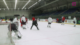 Pasaules hokeja čempionāta spēle Latvija - Zviedrija. Intervija ar latviešu hokejistiem pirms spēles