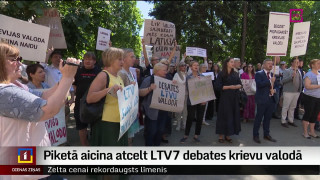 Piketā aicina atcelt LTV7 debates krievu valodā