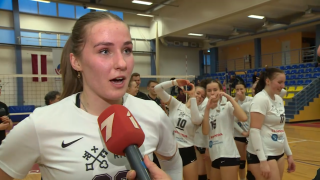 Sieviešu līgas fināls volejbolā VK «Jelgava» - «Rīgas Volejbola skola/LU». Megija Dambrehte