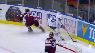 Pasaules hokeja čempionāta spēle Latvija - Francija. 2. trešdaļas epizodes