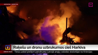Raķešu un dronu uzbrukumos cieš Harkiva