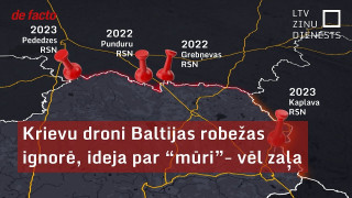 Krievu droni Baltijas robežas ignorē, ideja par "mūri" – vēl zaļa
