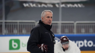 Latvijas hokeja izlase aizvada pēdējo treniņu pirms PČ