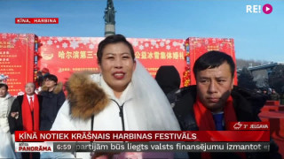 Ķīnā notiek krāšņais Harbinas festivāls