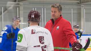 Latvijas hokeja izlase gatavojas olimpiskajam turnūram