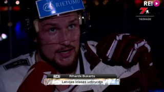 Latvija - Čehija. intervija ar Rihardu Bukartu pēc 2. perioda
