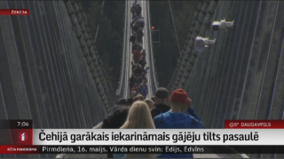 Čehijā garākais iekarināmais gājēju tilts pasaulē