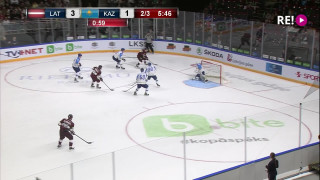Pārbaudes spēle hokejā Latvija-Kazahstāna 4:1