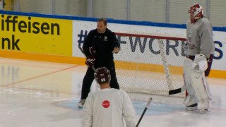 Latvijas hokeja valstsvienība aizvada treniņus pirms spēles ar Slovēniju