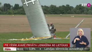 Pie Cēsīm avarē privāta lidmašīna no Lietuvas