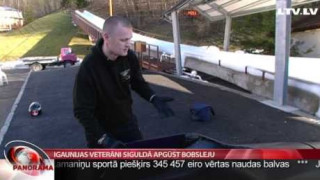 Igaunijas veterāni Siguldā apgūst bobsleju