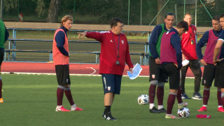 Latvijas futbola izlase aizvada treniņus pirms spēlēm ar Andoru un Maltu