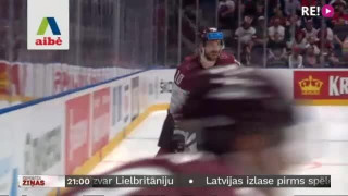 Latvijas hokeja izlase pēc spēles ar Austrijas valstsvienību