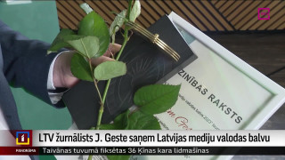LTV žurnālists J. Geste saņem Latvijas mediju valodas balvu