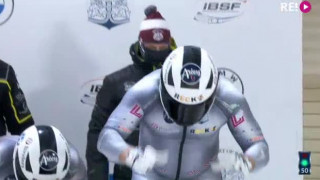 Oskara Melbārža pirmais brauciens PK bobslejā divniekiem