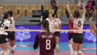 Eiropas volejbola Sudraba līgas sievietēm spēles Latvija - Ziemeļmaķedonija 1. seta epizodes