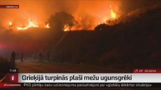 Grieķijā turpinās plaši mežu ugunsgrēki