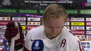 Pasaules hokeja čempionāta spēle Slovākija - Latvija. Intervija ar Rodrigo Ābolu