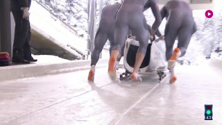 Pasaules kausa bobslejā četriniekiem 2.posms. Dāvja Kaufmaņa 1.brauciens