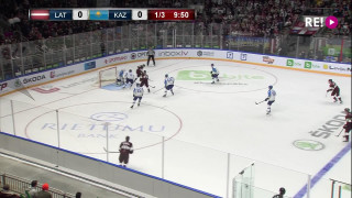 Pārbaudes spēle hokejā Latvija-Kazahstāna 1:0