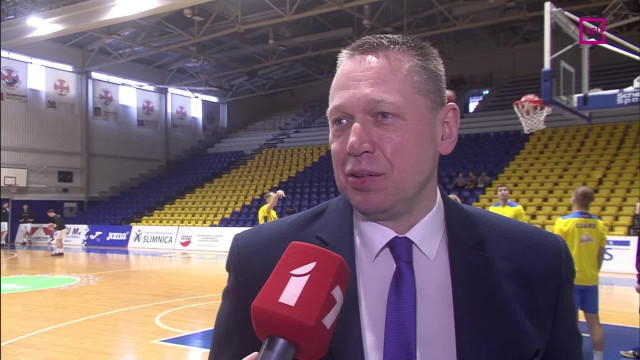 Latvijas-Igaunijas basketbola līgas spēle BK «Ventspils» - «VEF Rīga». Intervija ar Gintu Fogelu pirms spēles