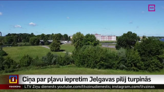 Cīņa par pļavu iepretim Jelgavas pilij turpinās