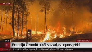 Francijā Žirondā plaši savvaļas ugunsgrēki