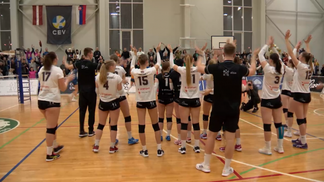 «Rīgas Volejbola skola/LU» triumfē un pirmoreiz tiek CEV «Challenge» nākamajā kārtā