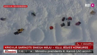 Krievijā sarīkots sniega māju – iglu, būves konkurss