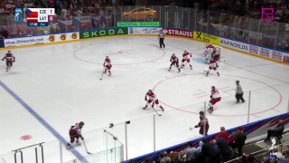 Pasaules hokeja čempionāta spēle Čehija - Latvija. 1 : 1