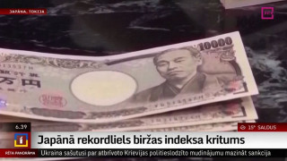 Japānā rekordliels biržas indeksa kritums