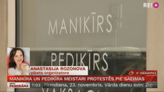 Manikīra un pedikīra meistari protestēs pie Saeimas. Saruna ar piketa organizatori A. Razonovu