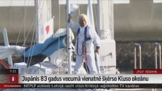 Japānis 83 gadus vecumā vienatnē šķērso Kluso okeānu