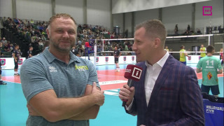 Superkauss volejbolā vīriešiem "Jēkabpils Lūši" - "Ezerzeme/DU". Intervija ar Māri Trušeli