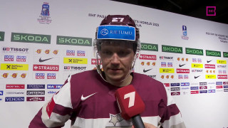 Pasaules hokeja čempionāta spēle Latvija - Kanāda. Intervija ar Oskaru Cibuļski