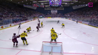 Pasaules hokeja čempionāta spēle Latvija - Zviedrija 1:2