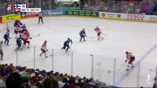 Pasaules hokeja čempionāta spēle Somija - Dānija 2:1