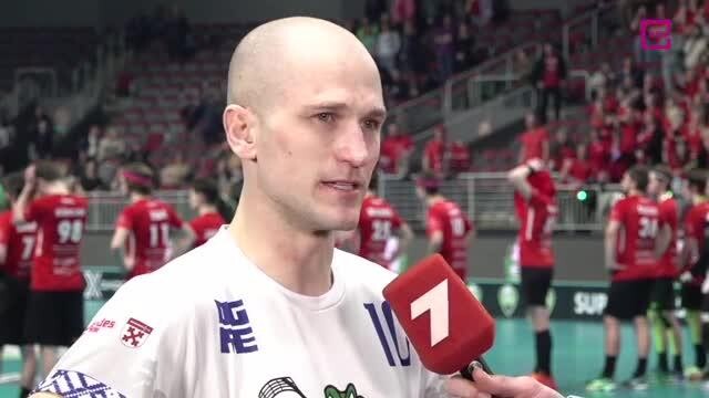 Florbola čempionāta fināls FBK Valmiera - Lielvārde/FatPipe. Intervija ar Aivi Kusiņu