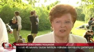 Prezidente dzied dainas Tiguļkalnā