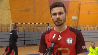 Latvijas virslīgas turnīrs telpu futbolā. FK "Nikars" – FC "Petrow/Jelgava". Germans Matjušenko