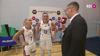 EČ atlases spēle basketbolā sievietēm. Latvija – Zviedrija. Saruna ar Aneti Šteinbergu un Elīnu Babkinu