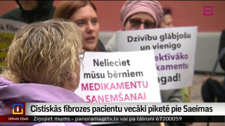 Cistiskās fibrozes pacientu vecāki piketē pie Saeimas