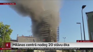 Milānas centrā nodeg 20 stāvu ēka