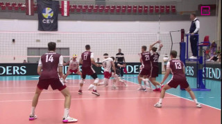 Eiropas volejbola Sudraba līgas spēles Latvija - Austrija 2. seta epizodes