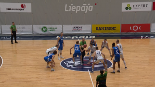 Latvijas - Igaunijas basketbola līgas spēle "Liepāja" uzvar "Ogri"