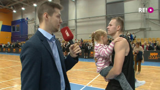 VEF Rīga - BK Ventspils spēle Igaunijas-Latvijas līgā. Intervija ar Māri Gulbi
