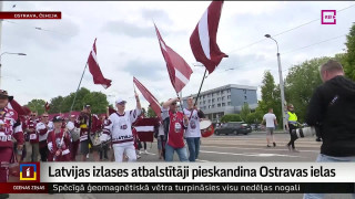 Latvijas izlases atbalstītāji pieskandina   Ostravas ielas