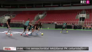 Latvijas U-19 telpu futbola izlase aizvada pēdējo treniņu pirms turnīra