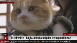 Pils saimnieks - kaķis Japānā atkal pilda savus pienākumus