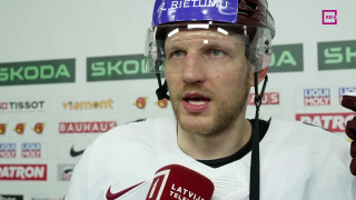 Pasaules hokeja čempionāta spēle Latvija - ASV. Intervija ar Ralfu Freibergu pēc spēles